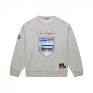 Sudaderas Mitchell & Ness Stateside Pastel Logo Ligeros Crew Los Angeles Kings Mujer | 2530NECWV