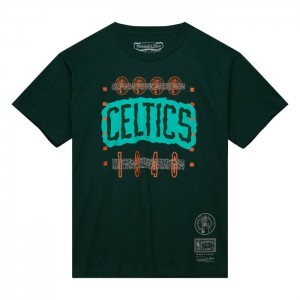 Tops Mitchell & Ness 90s Reflective Static SS Premium Tee Boston Celtics Hombre | 5386NXBDM