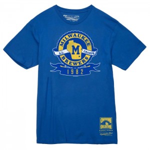 Tops Mitchell & Ness A.L. Champs Tee Milwaukee Brewers Hombre | 6478NYRSH