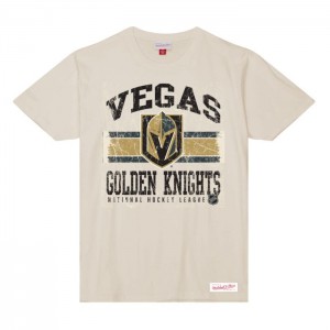 Tops Mitchell & Ness A Rayas Logo Lockup Slub SS Tee Vegas Golden Knights Hombre | 0769FYKPR