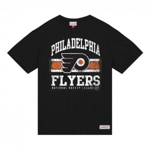 Tops Mitchell & Ness A Rayas Logo Lockup Slub SS Tee Philadelphia Flyers Hombre | 6389SXOEG