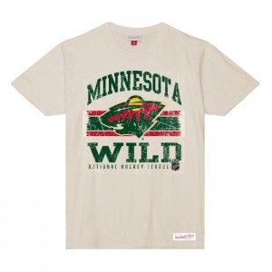 Tops Mitchell & Ness A Rayas Logo Lockup Slub SS Tee Minnesota Wild Hombre | 7521IJDVZ