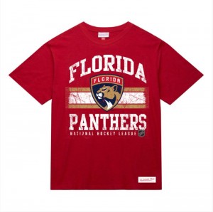 Tops Mitchell & Ness A Rayas Logo Lockup Slub SS Tee Floridahers Hombre | 1320XDJGV