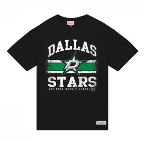 Tops Mitchell & Ness A Rayas Logo Lockup Slub SS Tee Dallas Stars Hombre | 6892UEIYN