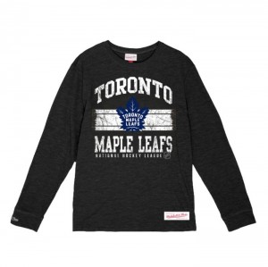 Tops Mitchell & Ness A Rayas Logo Lockup Slub LS Tee Toronto Maple Leafs Hombre | 1567MXQVO