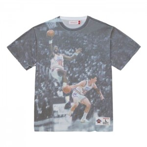 Tops Mitchell & Ness Above The Rim Sublimated S/S Tee Utah Jazz Hombre | 6014YVAUK
