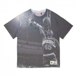 Tops Mitchell & Ness Above The Rim Sublimated SS Tee Seattle Supersonics Shawn Kemp Hombre | 7539ZUWRN