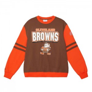Tops Mitchell & Ness All Over Crew 2.0 Cleveland Browns Hombre | 6791DBUXK