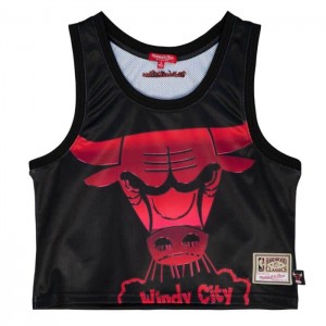 Tops Mitchell & Ness Big Face 4.0 Crop Tank Chicago Bulls Mujer | 8640ZEDCA