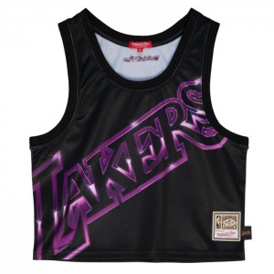 Tops Mitchell & Ness Big Face 4.0 Crop Tank Los Angeles Lakers Mujer | 6518ZNDTC