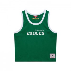 Tops Mitchell & Ness Crop Philadelphia Eagles Mujer | 3970QCRWX