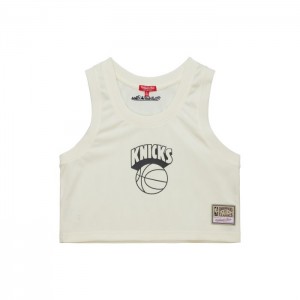 Tops Mitchell & Ness Extra Crop Tank New York Knicks Mujer | 0725KLQFY