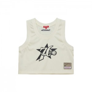 Tops Mitchell & Ness Extra Crop Tank Philadelphia 76ers Mujer | 5936SZOVR