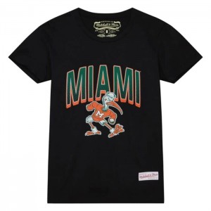 Tops Mitchell & Ness Halftime Tee University of Miami Mujer | 0136DUANR