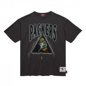 Tops Mitchell & Ness Logo Boyfriend Tee Green Bay Packers Mujer | 0793RAXIF