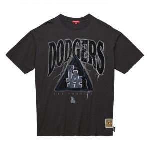 Tops Mitchell & Ness Logo Boyfriend Tee Los Angeles Dodgers Mujer | 8415KNLVZ