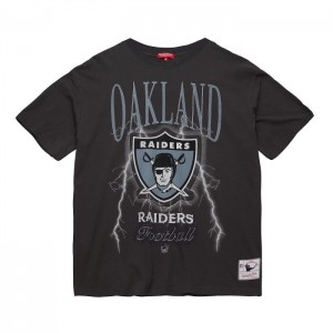 Tops Mitchell & Ness Logo Boyfriend Tee Oakland Raiders Mujer | 3457IGJZL