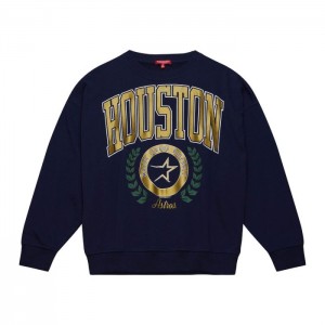 Tops Mitchell & Ness Logo Ligeros Crew 2.0 Houston Astros Mujer | 1843UVTAK