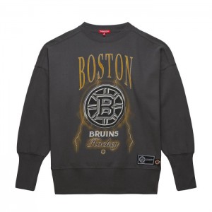 Tops Mitchell & Ness Logo Ligeros Crew 4.0 Boston Bruins Mujer | 0376XSFCV