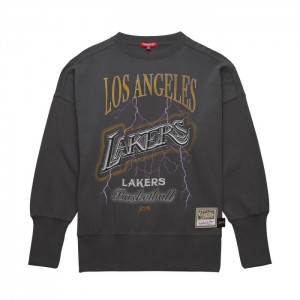 Tops Mitchell & Ness Logo Ligeros Crew 4.0 Los Angeles Lakers Mujer | 7631DTKFH