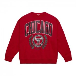 Tops Mitchell & Ness Logo Lt Crew 2.0 Chicago Bulls Mujer | 4389NUODC