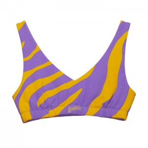 Tops Mitchell & Ness M&N x Melody Ehsani Puffer Bralette Los Angeles Lakers Mujer | 2759LWXBF