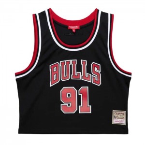 Tops Mitchell & Ness N&N Crop Tank Chicago Bulls 1997 Dennis Rodman Mujer | 6382VWBTP