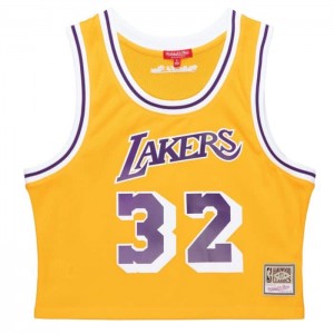 Tops Mitchell & Ness N&N Crop Tank Los Angeles Lakers 1984 Magic Johnson Mujer | 4169MWQGS