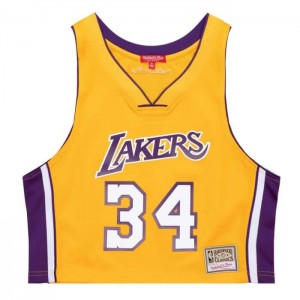 Tops Mitchell & Ness N&N Crop Tank Los Angeles Lakers 1999 Shaquille O'Neal Mujer | 5719BTOYF