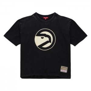 Tops Mitchell & Ness SS Boxy Crop Tee Atlanta Hawks Mujer | 0253XPAJD