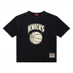 Tops Mitchell & Ness SS Boxy Crop Tee New York Knicks Mujer | 2480LSBVT