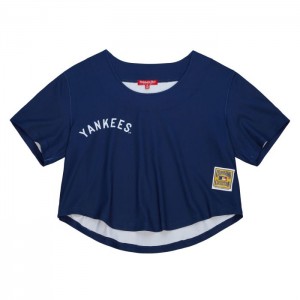 Tops Mitchell & Ness SS Button Crop New York Yankees Mujer | 6832RPDOG