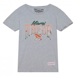 Tops Mitchell & Ness Script Arc Tee University of Miami Mujer | 7342VWTPG