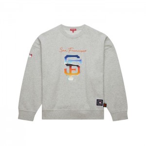 Tops Mitchell & Ness Stateside Pastel Logo Ligeros Crew San Francisco Giants Mujer | 0935NAPSG
