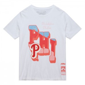 Tops Mitchell & Ness Stateside Pastel SS Tee Philadelphia Phillies Mujer | 4697NQCTD