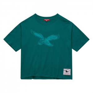 Tops Mitchell & Ness Tonal Boxy Crop Tee Philadelphia Eagles Mujer | 6940WCJGD