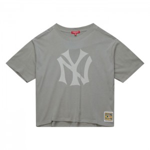 Tops Mitchell & Ness Tonal Boxy Crop Tee New York Yankees Mujer | 7640IVOGH