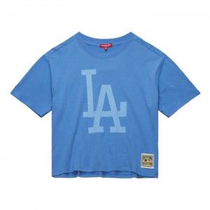Tops Mitchell & Ness Tonal Boxy Crop Tee Los Angeles Dodgers Mujer | 5871AOJFH