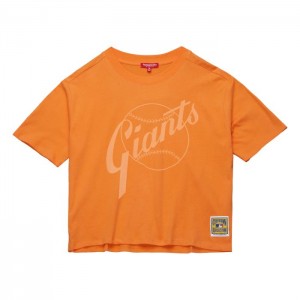 Tops Mitchell & Ness Tonal Boxy Crop Tee San Francisco Giants Mujer | 5706VUPDY