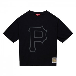 Tops Mitchell & Ness Tonal Boxy Crop Tee Pittsburgh Pirates Mujer | 4295LGWHD
