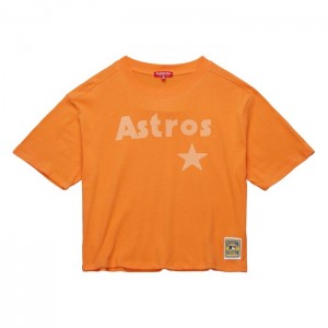 Tops Mitchell & Ness Tonal Boxy Crop Tee Houston Astros Mujer | 2951GBFXR